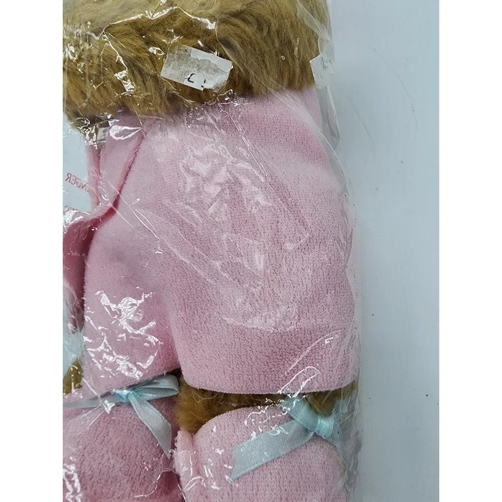 Bathtime Teddy Pink Robe Plush Bear Nightcap Slippers 12 Inch Item 10052